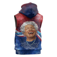 Maya Angelou Sleeveless Hoodie Inspirational Life Mission Quote Celebration of Joy Passion and Compassion - Wonder Print Shop