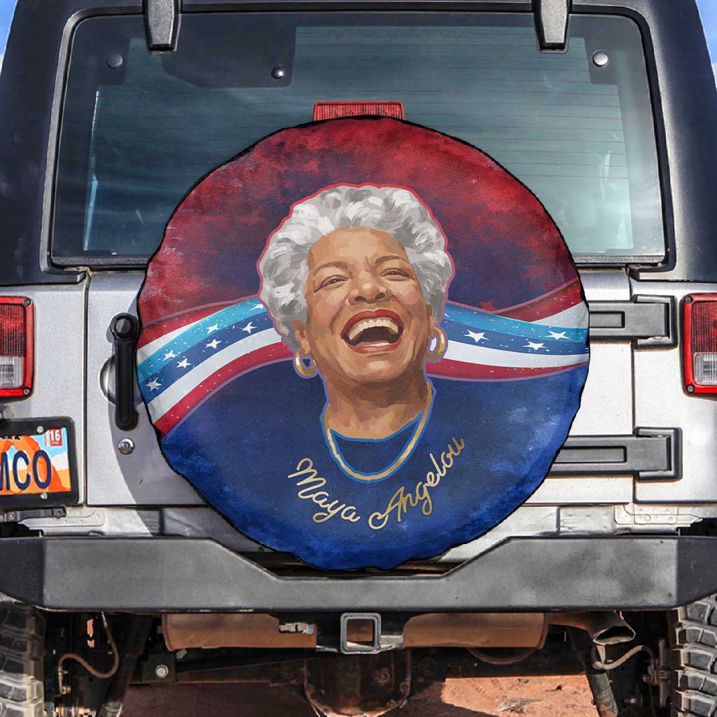 Maya Angelou Spare Tire Cover Inspirational Life Mission Quote Celebration of Joy Passion and Compassion - Wonder Print Shop