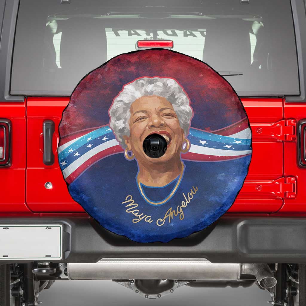 Maya Angelou Spare Tire Cover Inspirational Life Mission Quote Celebration of Joy Passion and Compassion - Wonder Print Shop