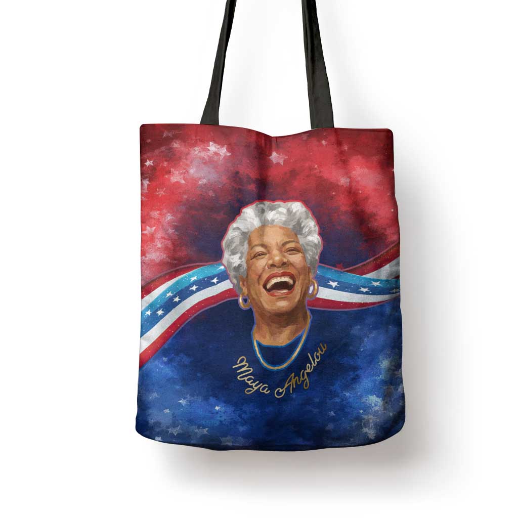 Maya Angelou Tote Bag Inspirational Life Mission Quote Celebration of Joy Passion and Compassion - Wonder Print Shop