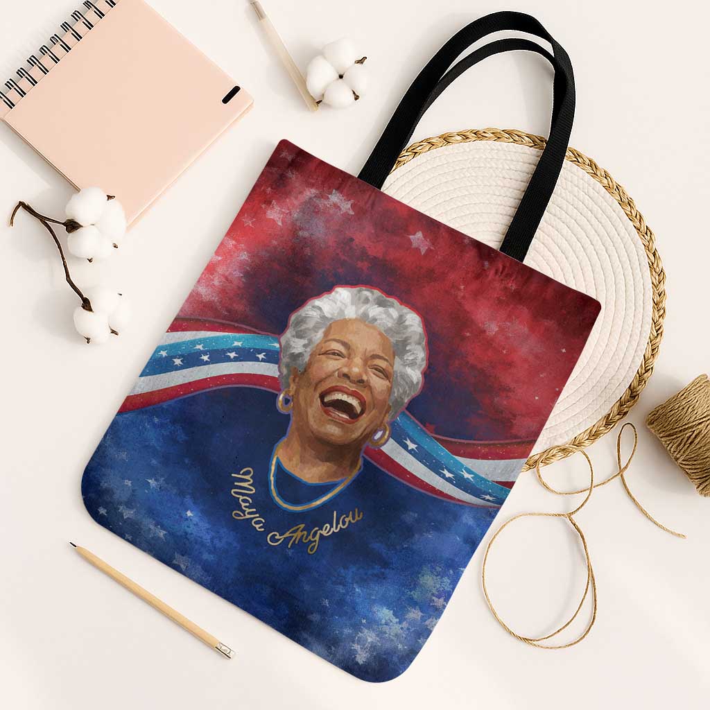 Maya Angelou Tote Bag Inspirational Life Mission Quote Celebration of Joy Passion and Compassion - Wonder Print Shop