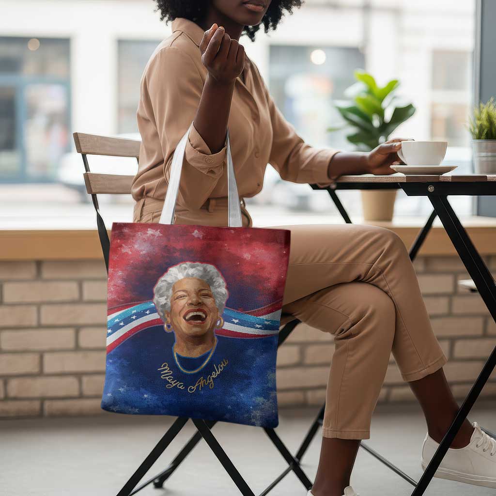 Maya Angelou Tote Bag Inspirational Life Mission Quote Celebration of Joy Passion and Compassion - Wonder Print Shop