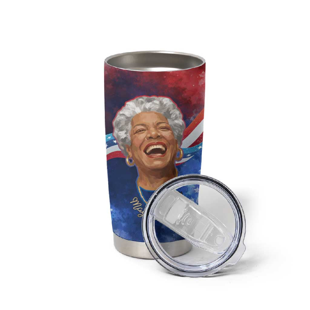 Maya Angelou Tumbler Cup Inspirational Life Mission Quote Celebration of Joy Passion and Compassion - Wonder Print Shop