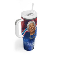 Maya Angelou Tumbler With Handle Inspirational Life Mission Quote Celebration of Joy Passion and Compassion - Wonder Print Shop