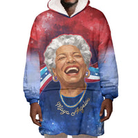 Maya Angelou Wearable Blanket Hoodie Inspirational Life Mission Quote Celebration of Joy Passion and Compassion - Wonder Print Shop