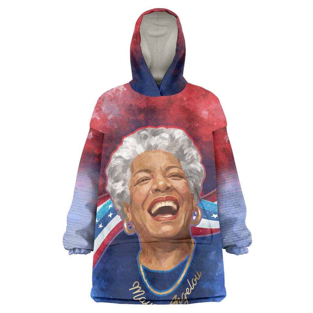 Maya Angelou Wearable Blanket Hoodie Inspirational Life Mission Quote Celebration of Joy Passion and Compassion - Wonder Print Shop