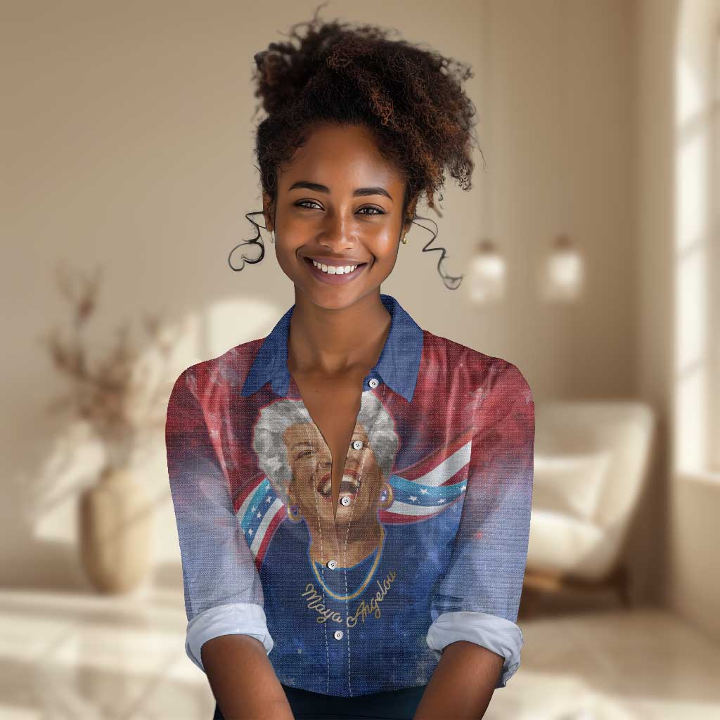 Maya Angelou Women Casual Shirt Inspirational Life Mission Quote Celebration of Joy Passion and Compassion - Wonder Print Shop