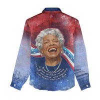 Maya Angelou Women Casual Shirt Inspirational Life Mission Quote Celebration of Joy Passion and Compassion - Wonder Print Shop