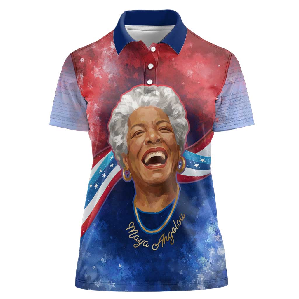 Maya Angelou Women Polo Shirt Inspirational Life Mission Quote Celebration of Joy Passion and Compassion - Wonder Print Shop