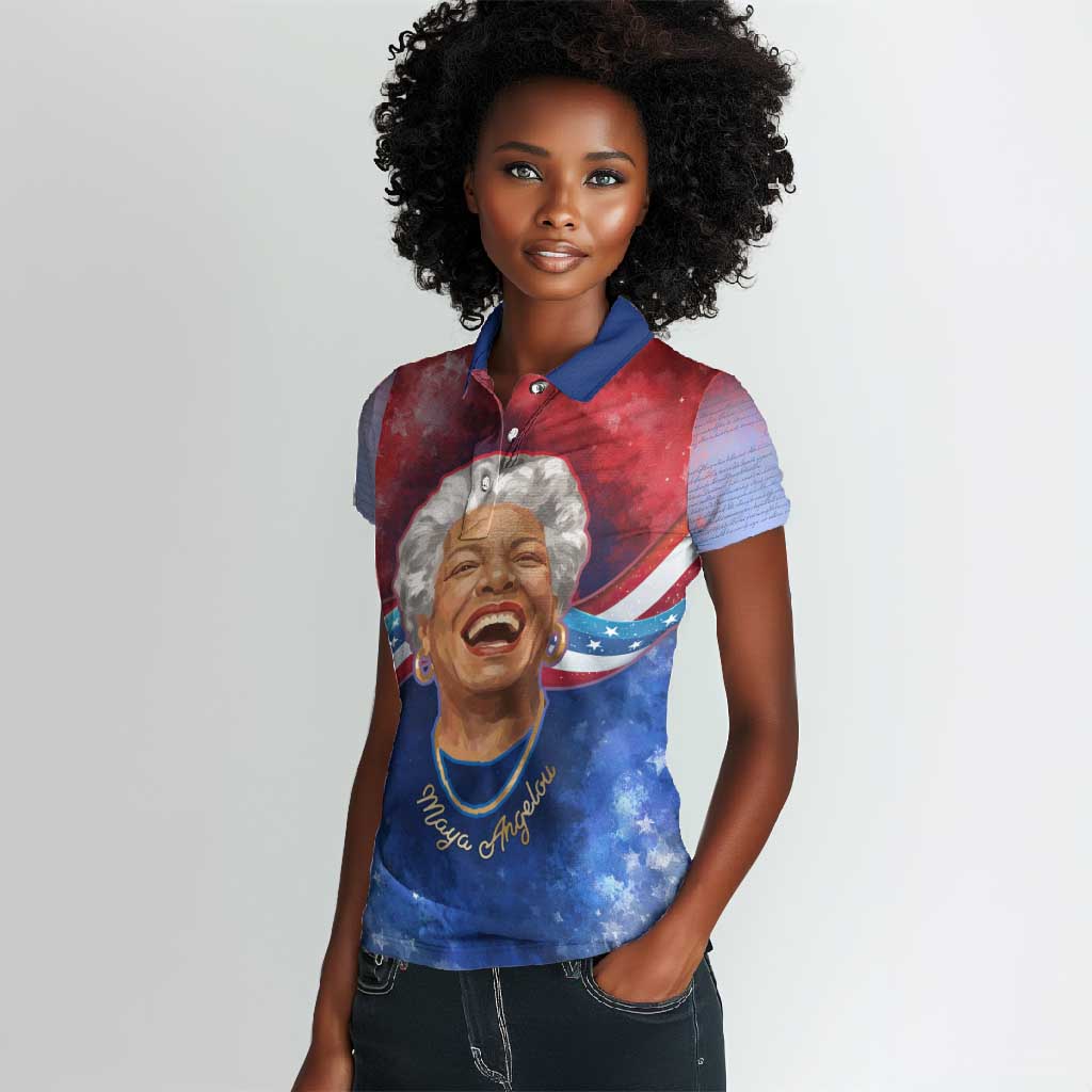Maya Angelou Women Polo Shirt Inspirational Life Mission Quote Celebration of Joy Passion and Compassion - Wonder Print Shop