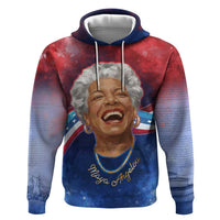 Maya Angelou Zip Hoodie Inspirational Life Mission Quote Celebration of Joy Passion and Compassion - Wonder Print Shop