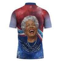 Maya Angelou Zipper Polo Shirt Inspirational Life Mission Quote Celebration of Joy Passion and Compassion - Wonder Print Shop