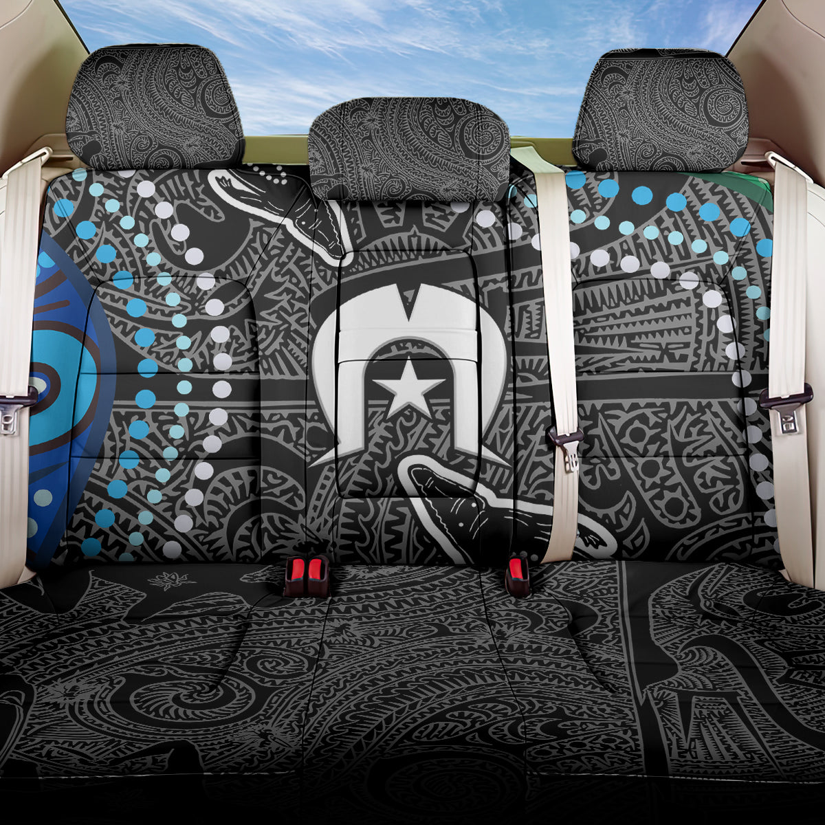 Torest Trait Islands Mix Crocodine Aboriginal Pattern Back Car Seat Cover - Wonder Print Shop