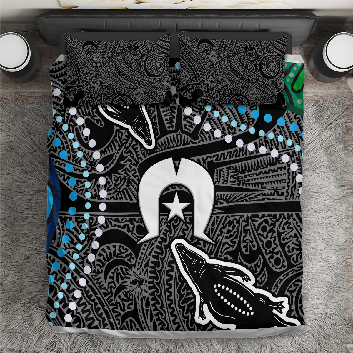 Torest Trait Islands Mix Crocodine Aboriginal Pattern Bedding Set - Wonder Print Shop