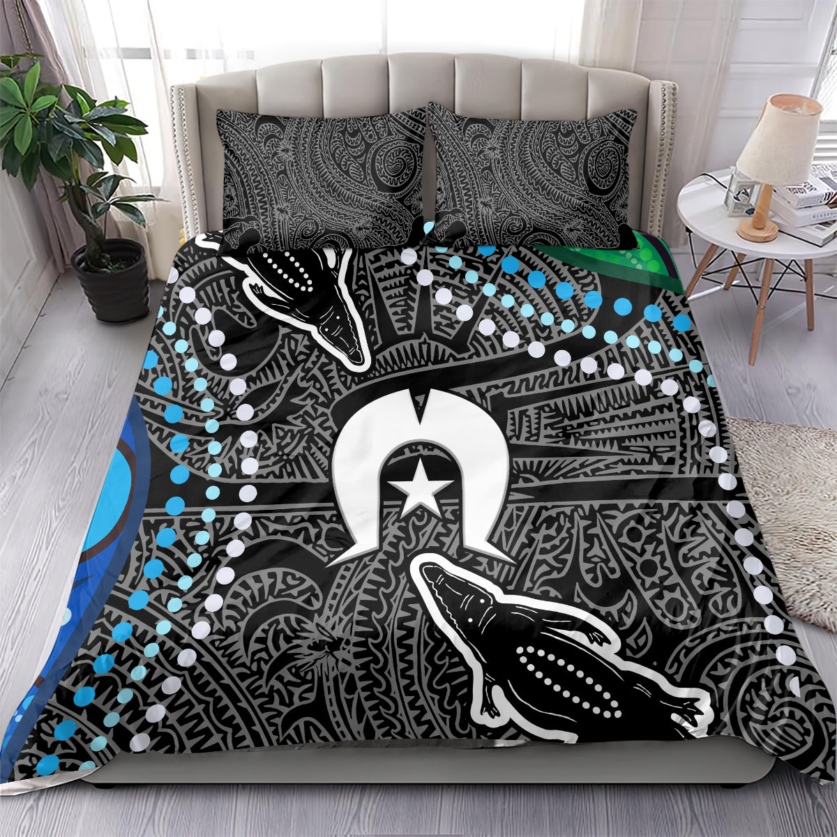 Torest Trait Islands Mix Crocodine Aboriginal Pattern Bedding Set - Wonder Print Shop