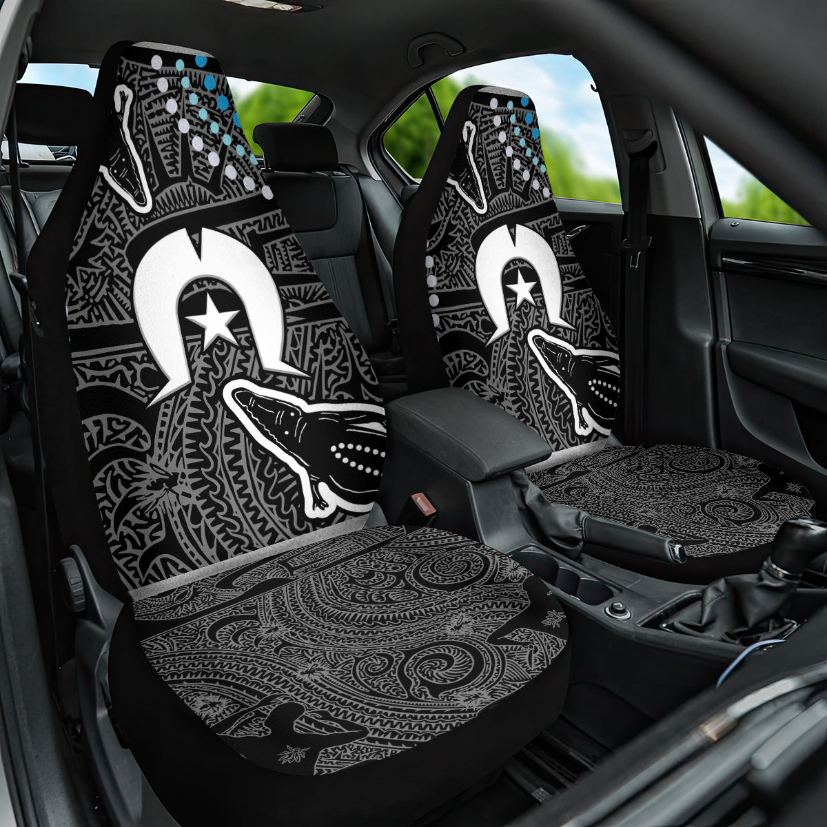 Torest Trait Islands Mix Crocodine Aboriginal Pattern Car Seat Cover - Wonder Print Shop