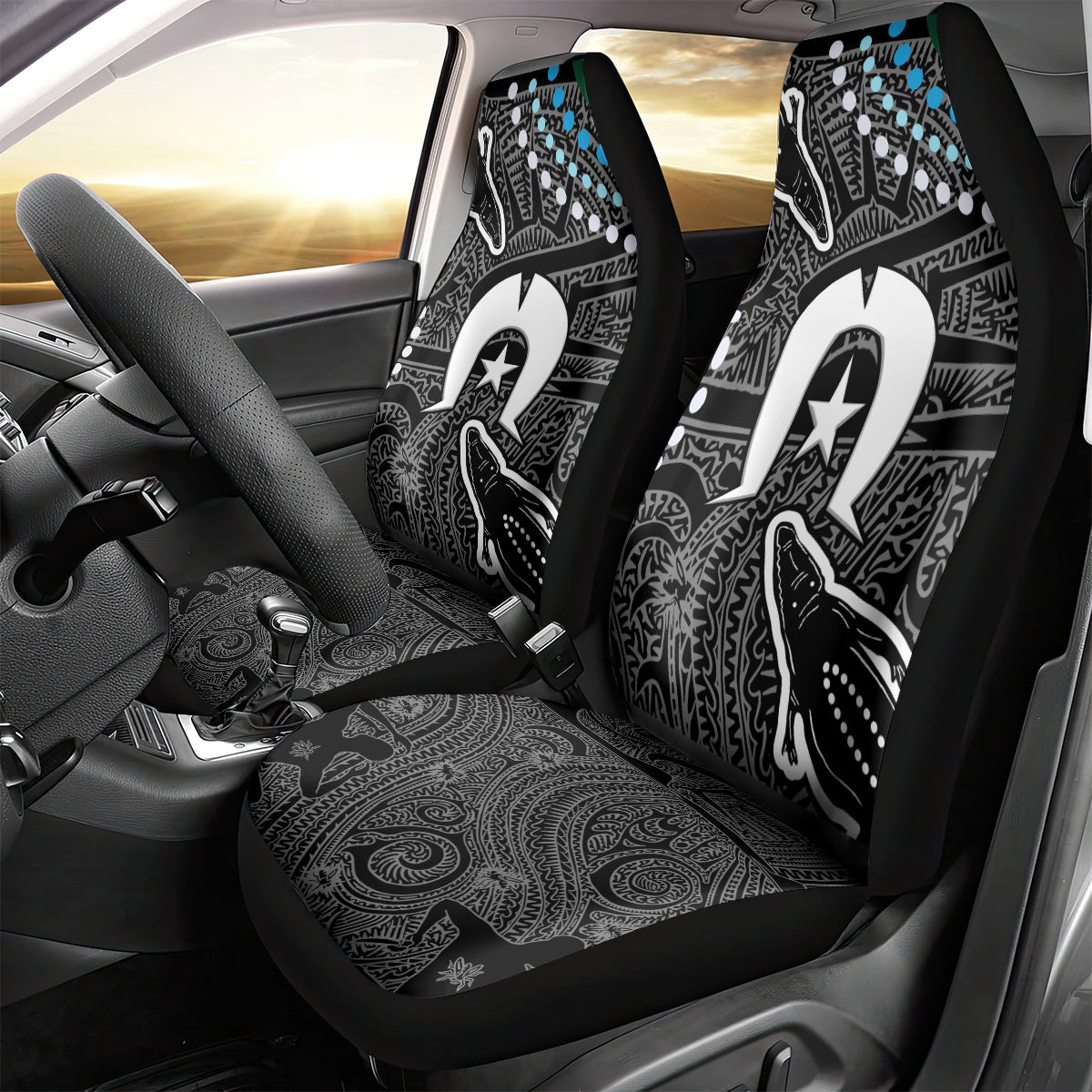Torest Trait Islands Mix Crocodine Aboriginal Pattern Car Seat Cover - Wonder Print Shop