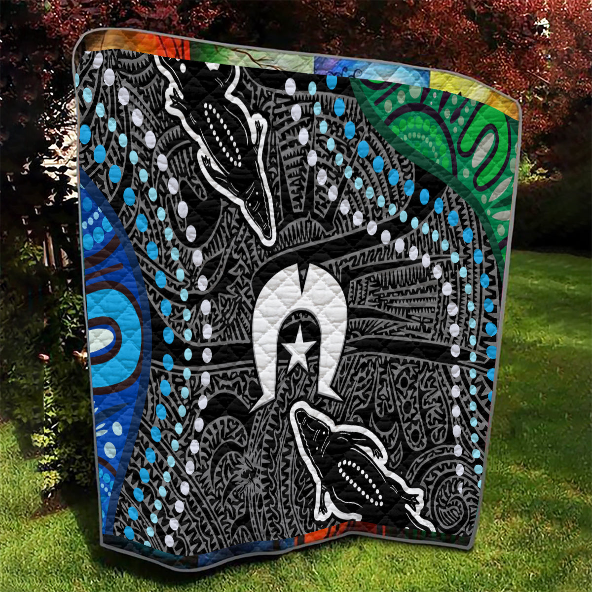 Torest Trait Islands Mix Crocodine Aboriginal Pattern Quilt - Wonder Print Shop
