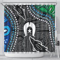 Torest Trait Islands Mix Crocodine Aboriginal Pattern Shower Curtain