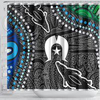 Torest Trait Islands Mix Crocodine Aboriginal Pattern Shower Curtain
