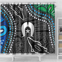Torest Trait Islands Mix Crocodine Aboriginal Pattern Shower Curtain