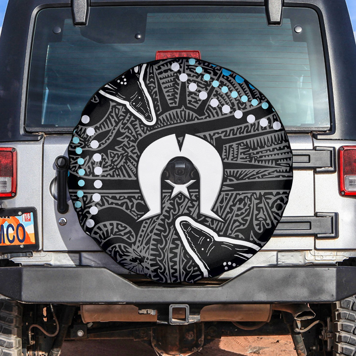 Torest Trait Islands Mix Crocodine Aboriginal Pattern Spare Tire Cover - Wonder Print Shop