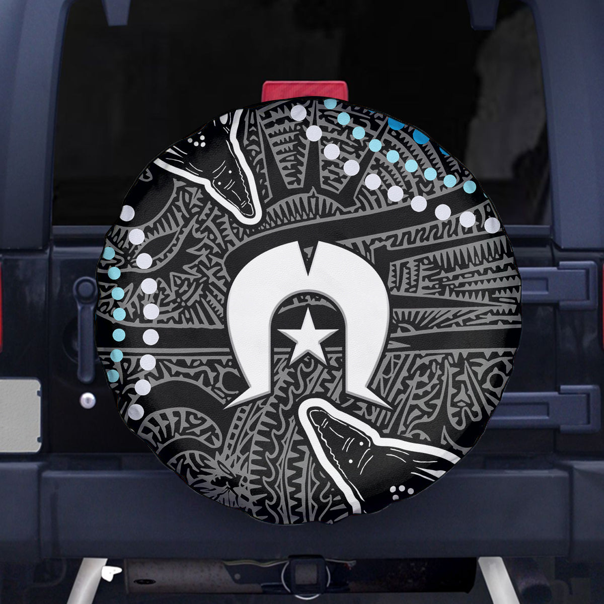 Torest Trait Islands Mix Crocodine Aboriginal Pattern Spare Tire Cover - Wonder Print Shop