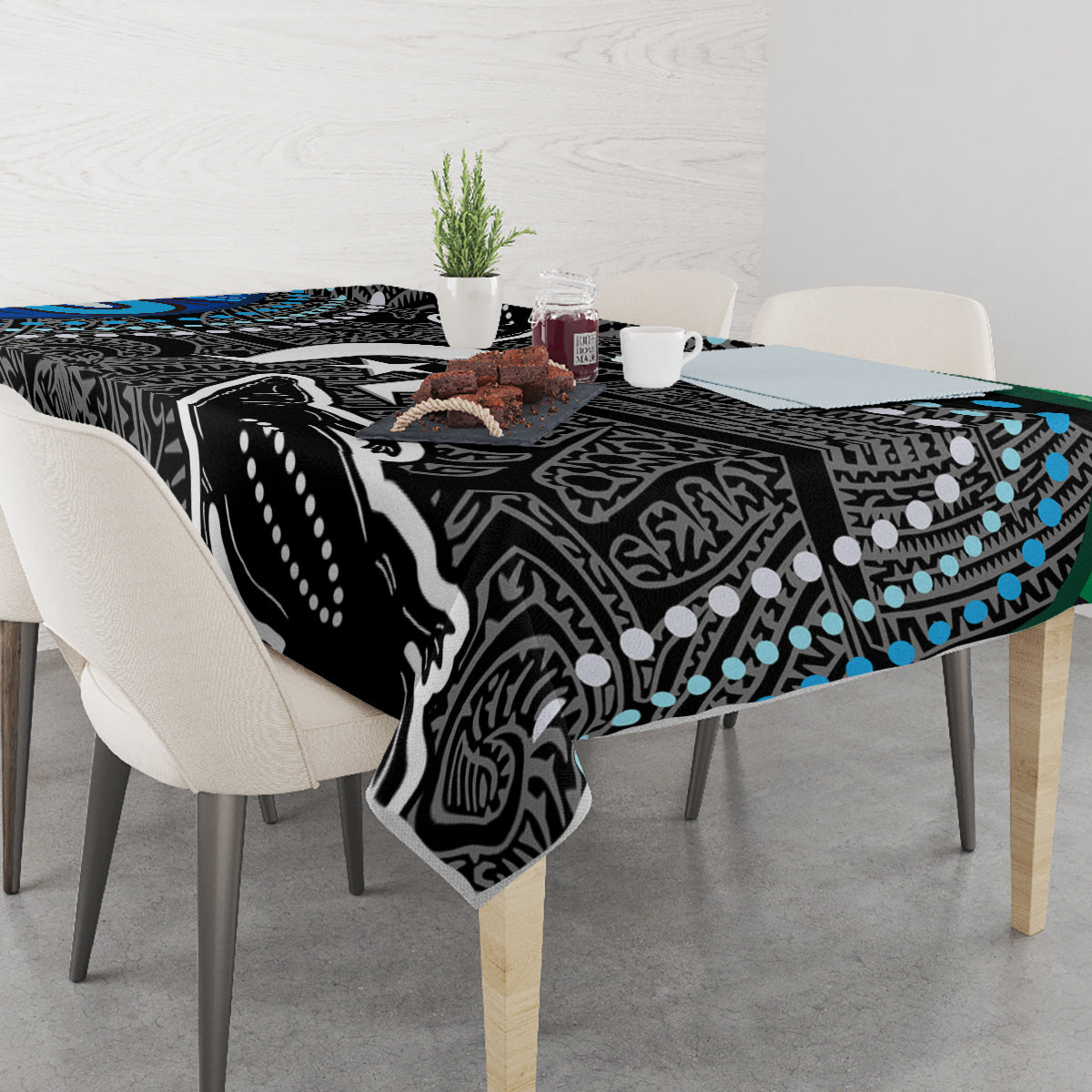 Torest Trait Islands Mix Crocodine Aboriginal Pattern Tablecloth - Wonder Print Shop