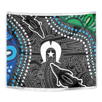 Torest Trait Islands Mix Crocodine Aboriginal Pattern Tapestry - Wonder Print Shop