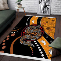 Aboriginal Snake Pattern Dot Art Area Rug - Wonder Print Shop