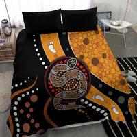Aboriginal Snake Pattern Dot Art Bedding Set - Wonder Print Shop