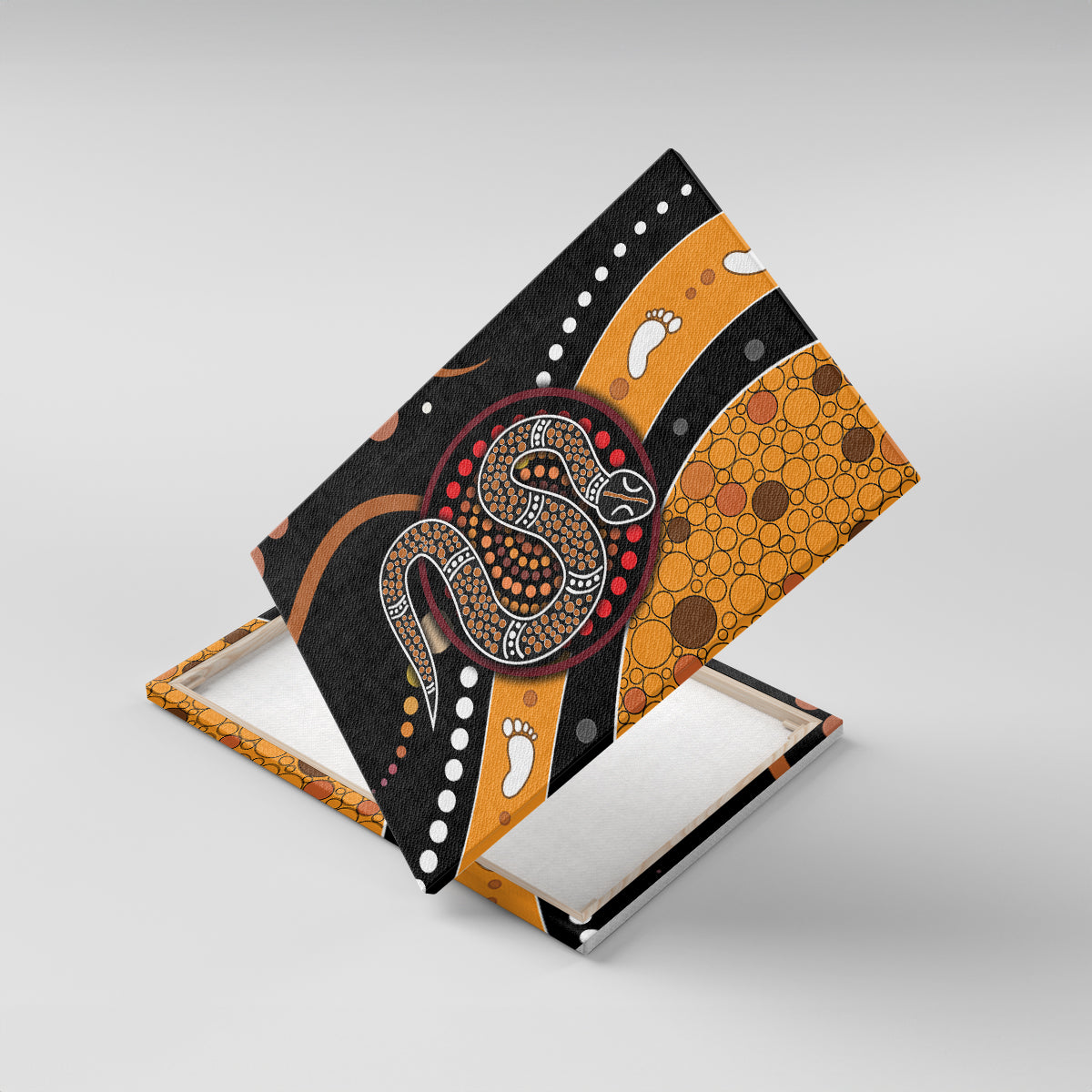 Aboriginal Snake Pattern Dot Art Canvas Wall Art - Wonder Print Shop