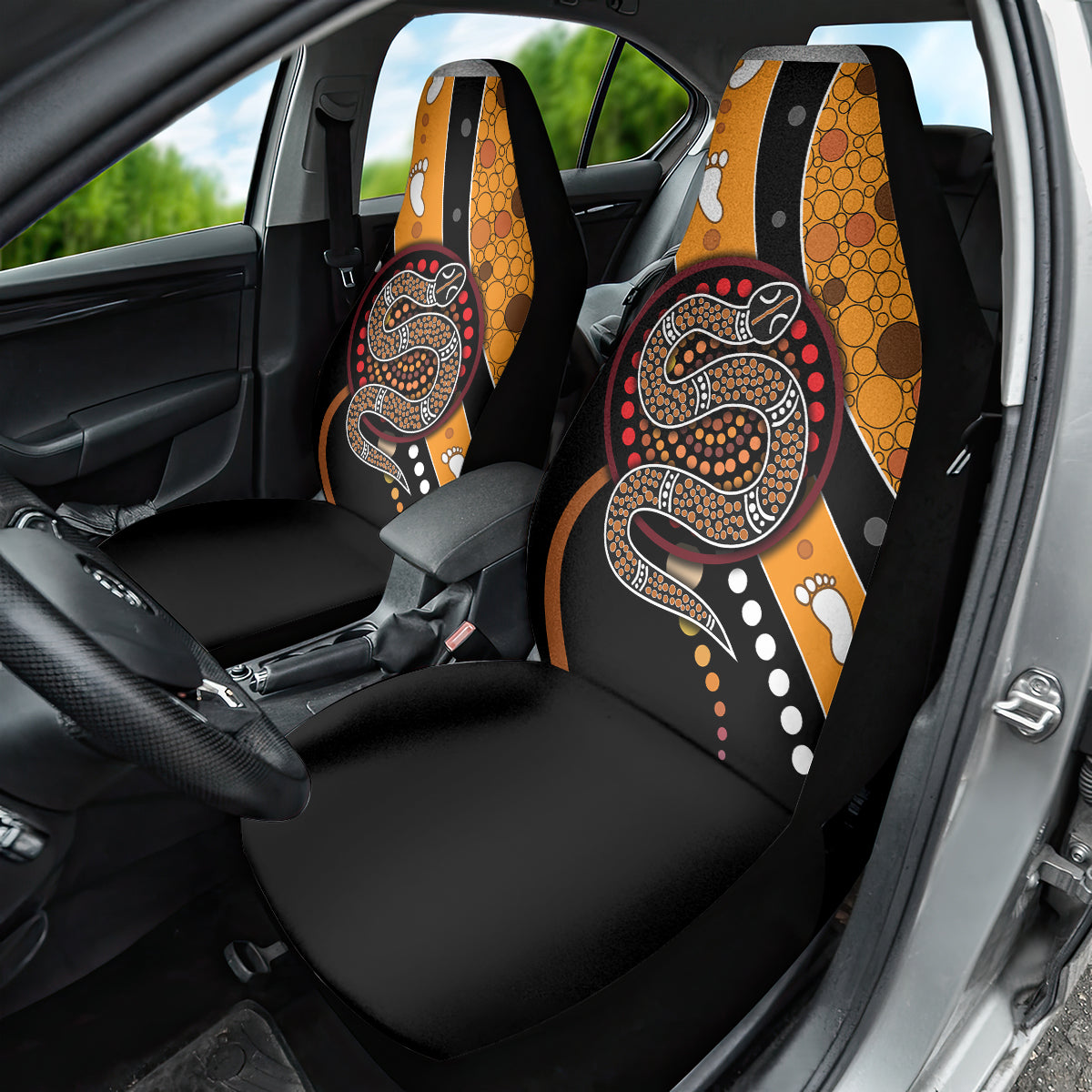 Aboriginal Snake Pattern Dot Art Car Seat Cover - Wonder Print Shop