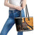Aboriginal Snake Pattern Dot Art Leather Tote Bag - Wonder Print Shop