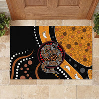 Aboriginal Snake Pattern Dot Art Rubber Doormat - Wonder Print Shop