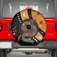 Aboriginal Snake Pattern Dot Art Spare Tire Cover - Wonder Print Shop