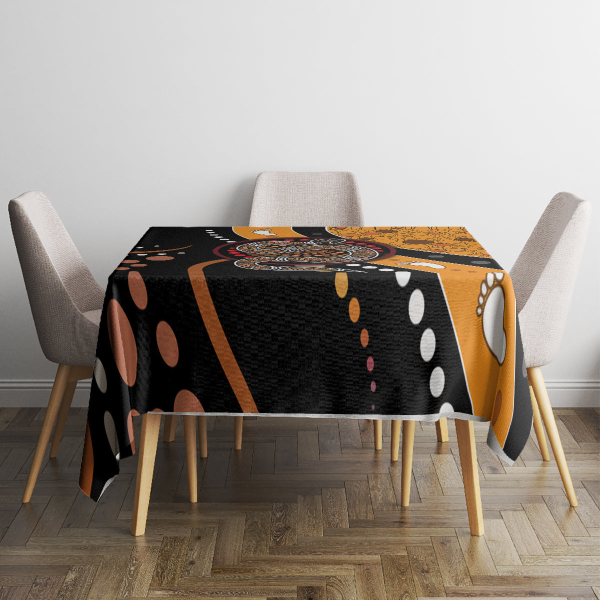 Aboriginal Snake Pattern Dot Art Tablecloth - Wonder Print Shop