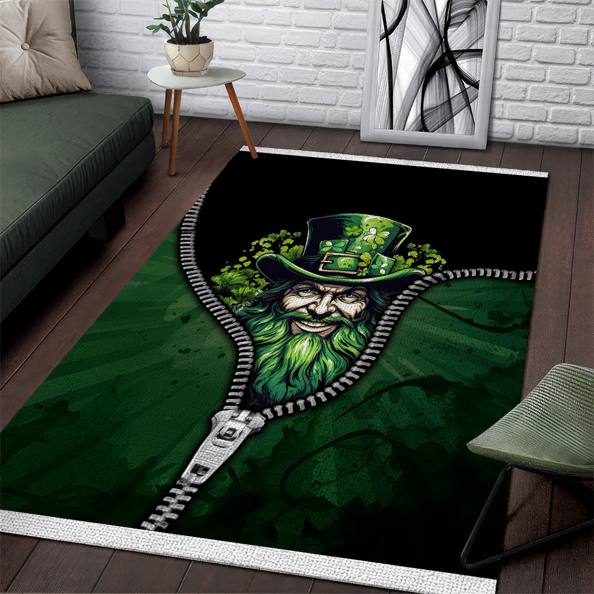 The Irish Man 3D Zip Art Area Rug - Wonder Print Shop