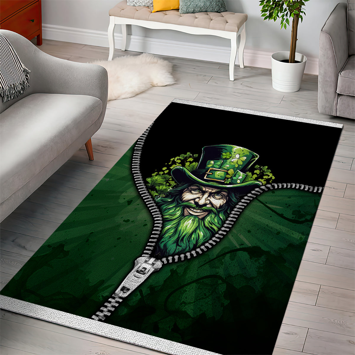 The Irish Man 3D Zip Art Area Rug - Wonder Print Shop