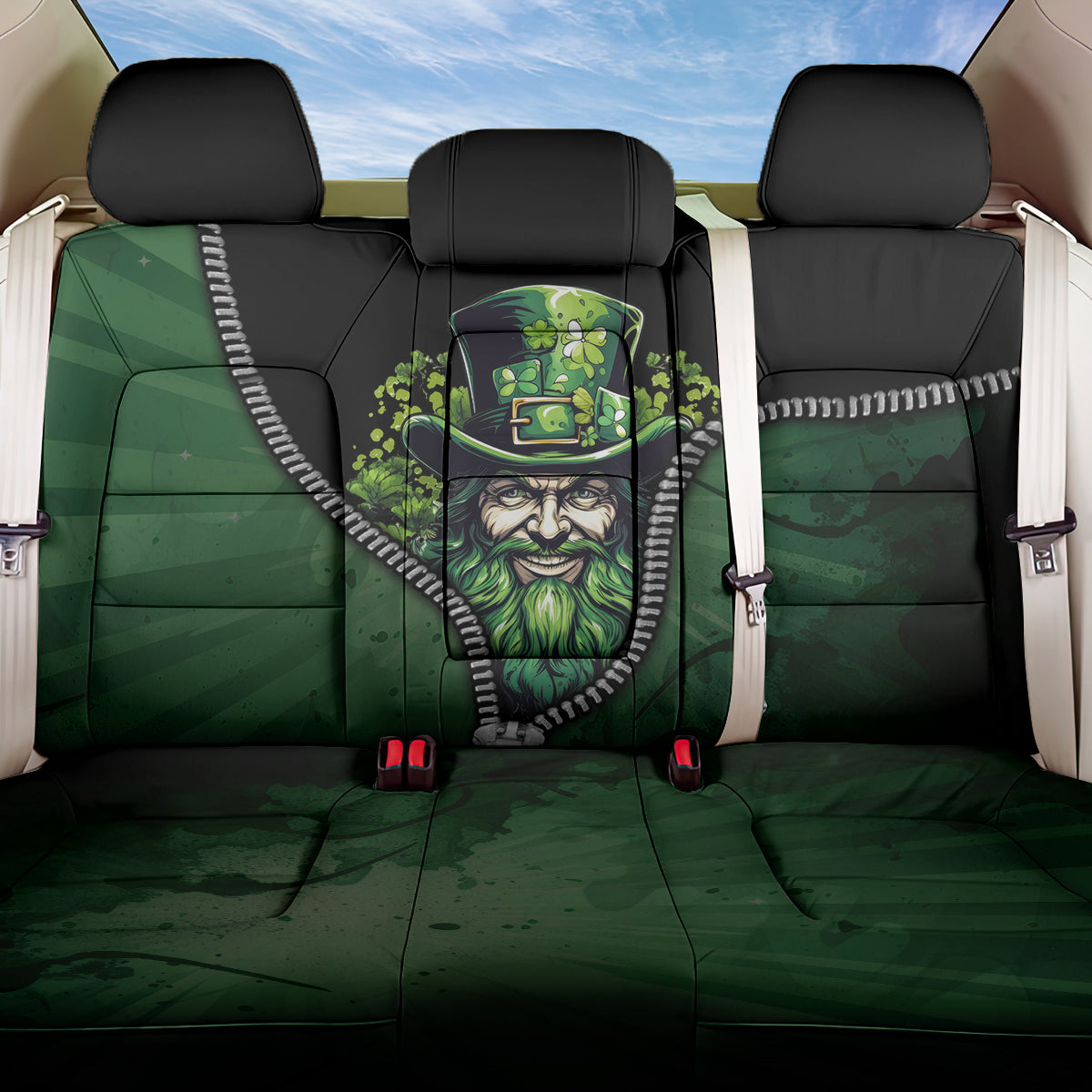 The Irish Man 3D Zip Art Back Car Seat Cover