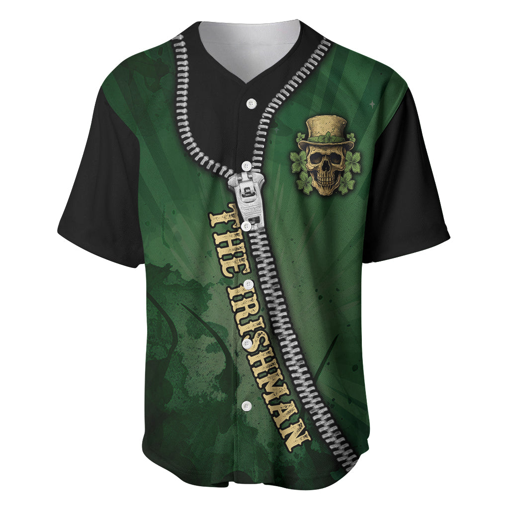 The Irish Man 3D Zip Art Baseball Jersey - Wonder Print Shop