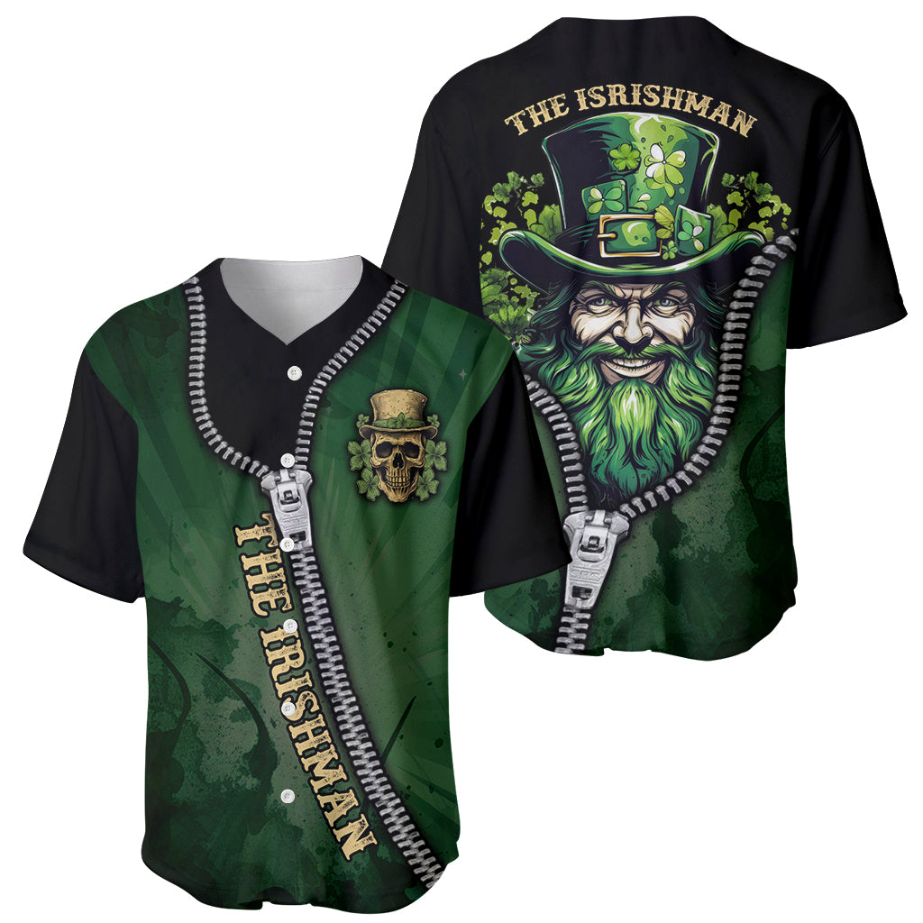 The Irish Man 3D Zip Art Baseball Jersey - Wonder Print Shop
