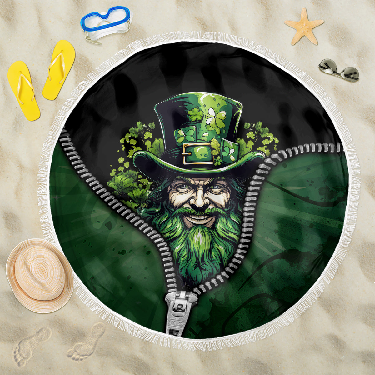 The Irish Man 3D Zip Art Beach Blanket - Wonder Print Shop
