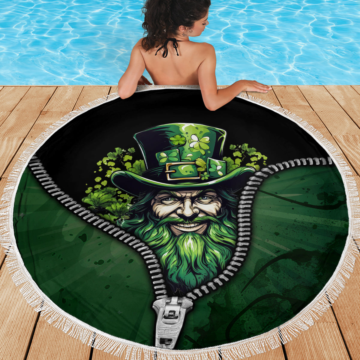 The Irish Man 3D Zip Art Beach Blanket - Wonder Print Shop