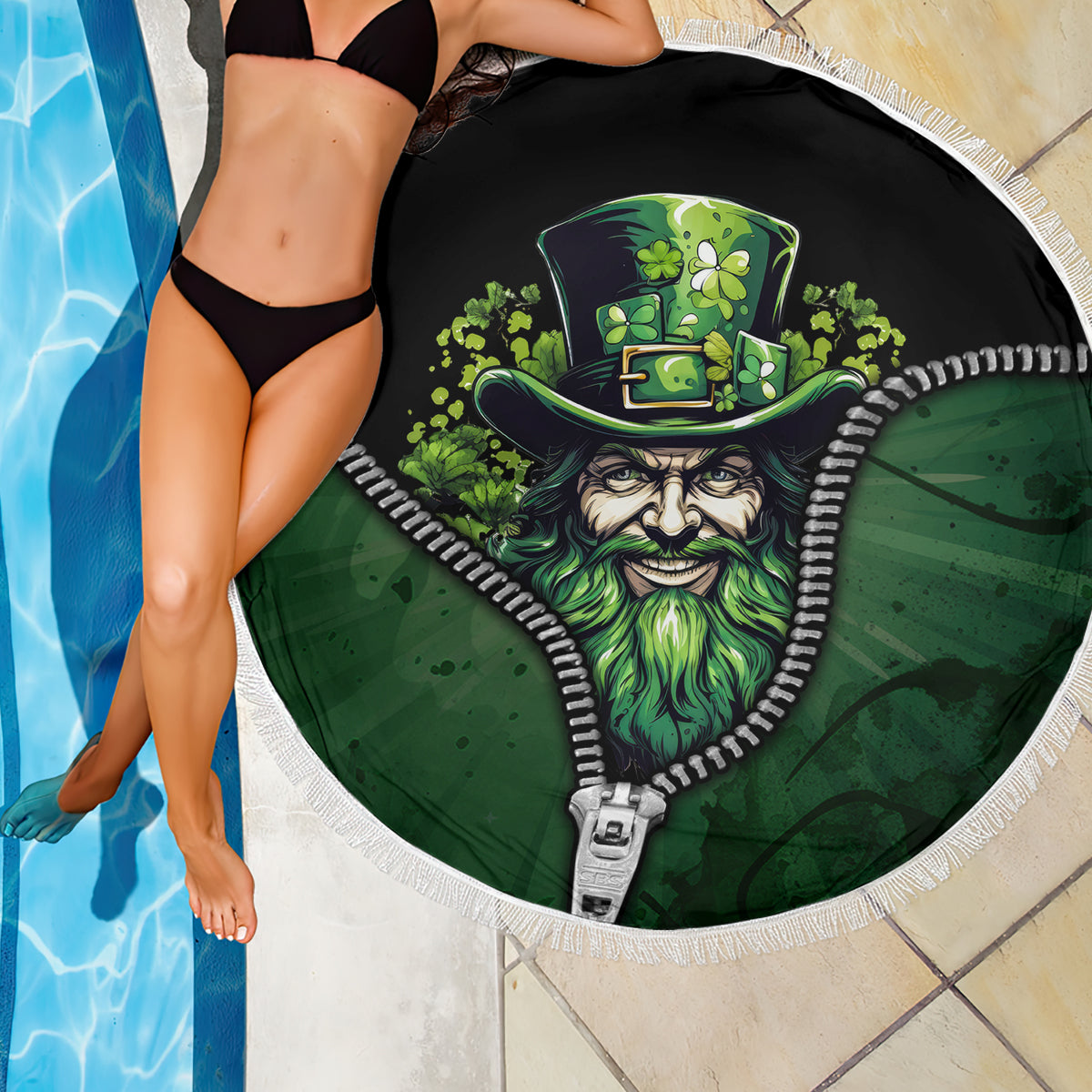 The Irish Man 3D Zip Art Beach Blanket - Wonder Print Shop