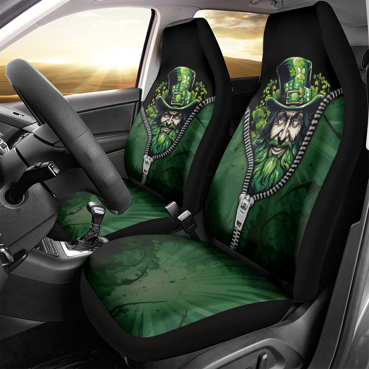 The Irish Man 3D Zip Art Car Seat Cover - Wonder Print Shop
