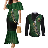 The Irish Man 3D Zip Art Couples Matching Mermaid Dress and Long Sleeve Button Shirt