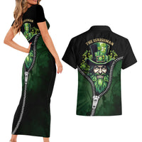 The Irish Man 3D Zip Art Couples Matching Short Sleeve Bodycon Dress and Hawaiian Shirt - Wonder Print Shop