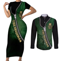 The Irish Man 3D Zip Art Couples Matching Short Sleeve Bodycon Dress and Long Sleeve Button Shirt - Wonder Print Shop