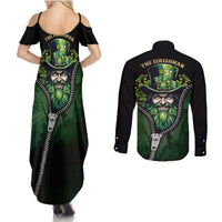 The Irish Man 3D Zip Art Couples Matching Summer Maxi Dress and Long Sleeve Button Shirt - Wonder Print Shop